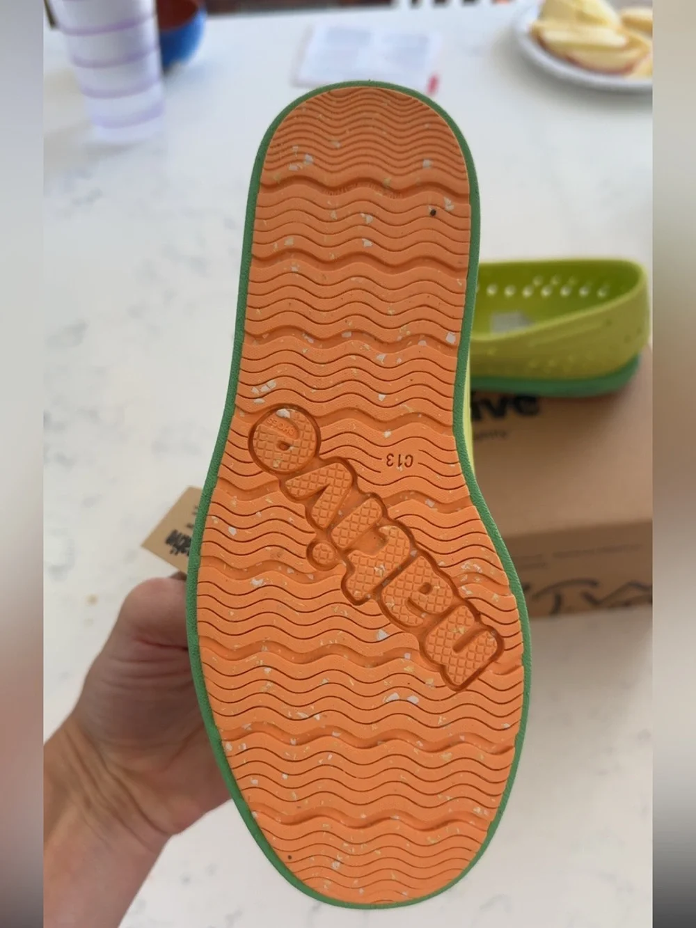Native Kids Shoes Lime Green with Green Trim. NWT. NBW